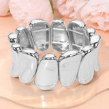 Bold Metal Sculpted Stretch Bracelet - Madeline Love - Flyclothing LLC
