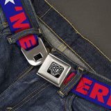'MERICA Star USA Seatbelt Belt – World Cup 2026 Fan Gear (Blue/Red/White) - Buckle-Down - Flyclothing LLC