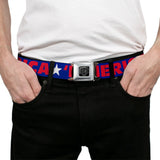 'MERICA Star USA Seatbelt Belt – World Cup 2026 Fan Gear (Blue/Red/White) - Buckle-Down - Flyclothing LLC