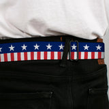 USA Stars & Stripes 2 Seatbelt Belt – World Cup 2026 Edition (Blue/White/Red/White) - Buckle-Down - Flyclothing LLC
