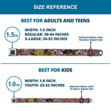 BD Wings Logo CLOSE-UP Full Color Black Silver Seatbelt Belt - Born to Raise Hell Pink Webbing - Buckle-Down - Flyclothing LLC