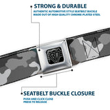 BD Wings Logo CLOSE-UP Full Color Black Silver Seatbelt Belt - Camo White Webbing