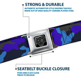 BD Wings Logo CLOSE-UP Full Color Black Silver Seatbelt Belt - Camo Blue Webbing - Buckle-Down - Flyclothing LLC