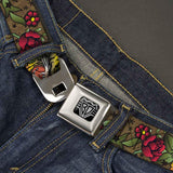 BD Wings Logo CLOSE-UP Full Color Black Silver Seatbelt Belt - Death Before Dishonor Olive Webbing - Buckle-Down - Flyclothing LLC