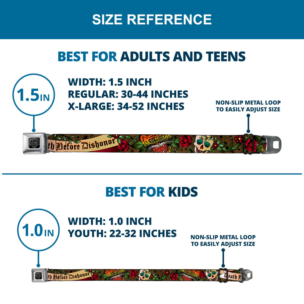 BD Wings Logo CLOSE-UP Full Color Black Silver Seatbelt Belt - Death Before Dishonor Olive Webbing - Buckle-Down - Flyclothing LLC