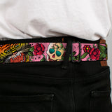 BD Wings Logo CLOSE-UP Full Color Black Silver Seatbelt Belt - Death Before Dishonor Pink Webbing - Buckle-Down - Flyclothing LLC