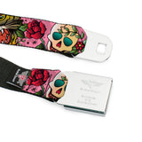 BD Wings Logo CLOSE-UP Full Color Black Silver Seatbelt Belt - Death Before Dishonor Pink Webbing - Buckle-Down - Flyclothing LLC