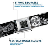BD Wings Logo CLOSE-UP Full Color Black Silver Seatbelt Belt - Death Before Dishonor Black/White Webbing - Buckle-Down - Flyclothing LLC