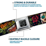 BD Wings Logo CLOSE-UP Full Color Black Silver Seatbelt Belt - Death Before Dishonor CLOSE-UP Black Webbing - Buckle-Down - Flyclothing LLC