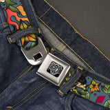 BD Wings Logo CLOSE-UP Full Color Black Silver Seatbelt Belt - Death or Glory CLOSE-UP Gray Webbing - Buckle-Down - Flyclothing LLC