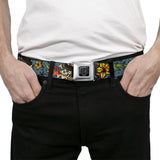 BD Wings Logo CLOSE-UP Full Color Black Silver Seatbelt Belt - Death or Glory CLOSE-UP Gray Webbing - Buckle-Down - Flyclothing LLC
