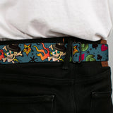 BD Wings Logo CLOSE-UP Full Color Black Silver Seatbelt Belt - Death or Glory CLOSE-UP Gray Webbing - Buckle-Down - Flyclothing LLC