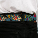 BD Wings Logo CLOSE-UP Full Color Black Silver Seatbelt Belt - Death or Glory CLOSE-UP Gray Webbing - Buckle-Down - Flyclothing LLC