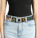 BD Wings Logo CLOSE-UP Full Color Black Silver Seatbelt Belt - Death or Glory CLOSE-UP Gray Webbing - Buckle-Down - Flyclothing LLC