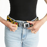 BD Wings Logo CLOSE-UP Full Color Black Silver Seatbelt Belt - Dad & Dad Yellow Webbing - Buckle-Down - Flyclothing LLC