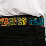 BD Wings Logo CLOSE-UP Full Color Black Silver Seatbelt Belt - Honor Tan Webbing - Buckle-Down - Flyclothing LLC