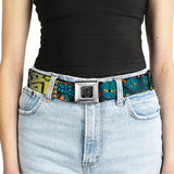 BD Wings Logo CLOSE-UP Full Color Black Silver Seatbelt Belt - Honor Tan Webbing - Buckle-Down - Flyclothing LLC