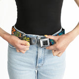 BD Wings Logo CLOSE-UP Full Color Black Silver Seatbelt Belt - Honor Tan Webbing - Buckle-Down - Flyclothing LLC