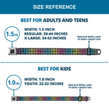 BD Wings Logo CLOSE-UP Full Color Black Silver Seatbelt Belt - Houndstooth Black/Rainbow Webbing - Buckle-Down - Flyclothing LLC