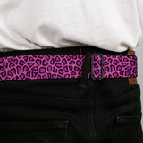 BD Wings Logo CLOSE-UP Full Color Black Silver Seatbelt Belt - Leopard Pink Fuchsia Webbing - Buckle-Down - Flyclothing LLC