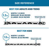 BD Wings Logo CLOSE-UP Full Color Black Silver Seatbelt Belt - Mustache Trio White/Black Webbing - Buckle-Down - Flyclothing LLC