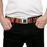 BD Wings Logo CLOSE-UP Full Color Black Silver Seatbelt Belt - Rings Camo Burnt Orange/Yellow Webbing - Buckle-Down - Flyclothing LLC