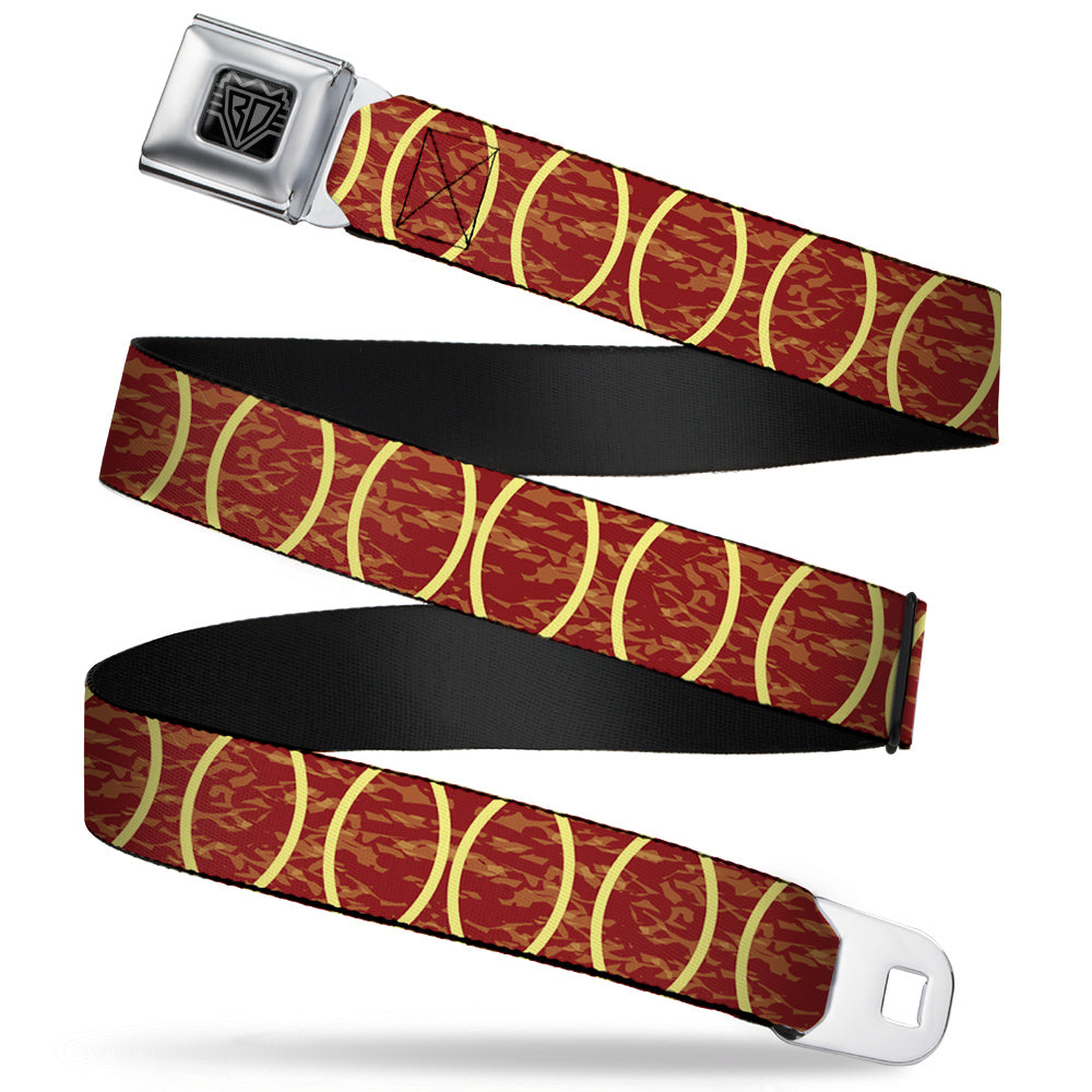 BD Wings Logo CLOSE-UP Full Color Black Silver Seatbelt Belt - Rings Camo Burnt Orange/Yellow Webbing - Buckle-Down - Flyclothing LLC