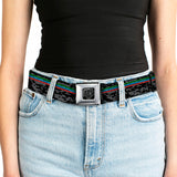 BD Wings Logo CLOSE-UP Full Color Black Silver Seatbelt Belt - Racing Stripes/Digital Camo Black/Gray/Green/Blue/Red Webbing