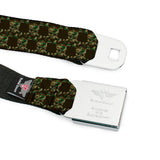 BD Wings Logo CLOSE-UP Full Color Black Silver Seatbelt Belt - Top Skulls Black/Camo Olive Webbing - Buckle-Down - Flyclothing LLC
