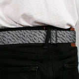 BD Wings Logo CLOSE-UP Full Color Black Silver Seatbelt Belt - Urban Camo Grays Webbing