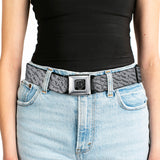 BD Wings Logo CLOSE-UP Full Color Black Silver Seatbelt Belt - Urban Camo Grays Webbing