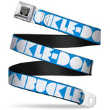 BD Wings Logo CLOSE-UP Full Color Black Silver Seatbelt Belt - BUCKLE-DOWN Shapes Turquoise/White Webbing - Buckle-Down - Flyclothing LLC