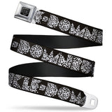 BD Wings Logo CLOSE-UP Full Color Black Silver Seatbelt Belt - BUCKLE-DOWN Shapes Black/Camo White/Black Webbing - Buckle-Down - Flyclothing LLC