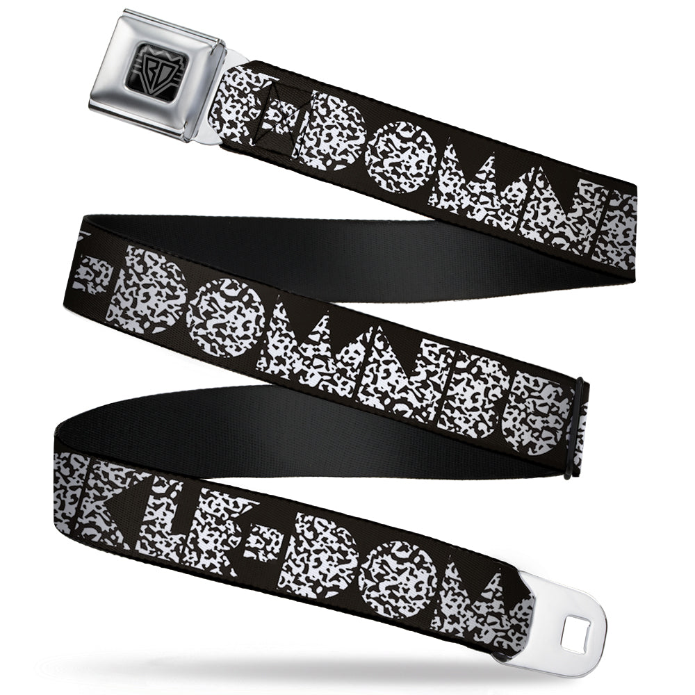 BD Wings Logo CLOSE-UP Full Color Black Silver Seatbelt Belt - BUCKLE-DOWN Shapes Black/Camo White/Black Webbing - Buckle-Down - Flyclothing LLC