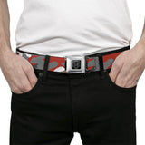 BD Wings Logo CLOSE-UP Full Color Black Silver Seatbelt Belt - Camo Orange Webbing
