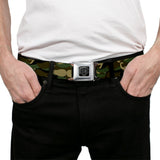 BD Wings Logo CLOSE-UP Full Color Black Silver Seatbelt Belt - Camo'stache Webbing - Buckle-Down - Flyclothing LLC