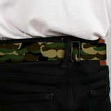 BD Wings Logo CLOSE-UP Full Color Black Silver Seatbelt Belt - Camo'stache Webbing - Buckle-Down - Flyclothing LLC