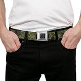 BD Wings Logo CLOSE-UP Full Color Black Silver Seatbelt Belt - Camo Olive Skull Yard Webbing - Buckle-Down - Flyclothing LLC