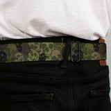 BD Wings Logo CLOSE-UP Full Color Black Silver Seatbelt Belt - Camo Olive Skull Yard Webbing - Buckle-Down - Flyclothing LLC