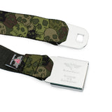 BD Wings Logo CLOSE-UP Full Color Black Silver Seatbelt Belt - Camo Olive Skull Yard Webbing - Buckle-Down - Flyclothing LLC