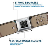 BD Wings Logo CLOSE-UP Full Color Black Silver Seatbelt Belt - Desert Camo Tans/Browns Webbing - Buckle-Down - Flyclothing LLC