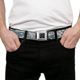 BD Wings Logo CLOSE-UP Full Color Black Silver Seatbelt Belt - Digital Camo2 Grays Webbing