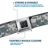 BD Wings Logo CLOSE-UP Full Color Black Silver Seatbelt Belt - Digital Camo2 Grays Webbing