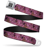 BD Wings Logo CLOSE-UP Full Color Black Silver Seatbelt Belt - Hunting Camo Pinks Webbing - Buckle-Down - Flyclothing LLC