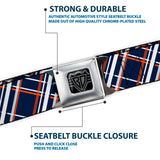 BD Wings Logo CLOSE-UP Full Color Black Silver Seatbelt Belt - Plaid X2 Navy/White/Orange Webbing - Buckle-Down - Flyclothing LLC