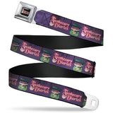THE APOTHECARY DIARIES Title Logo Full Color Black/Red/White Seatbelt Belt - THE APOTHECARY DIARIES Chibi Maomao Pose and Title Logo Purple Webbing