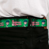 THE APOTHECARY DIARIES Title Logo Full Color Black/Red/White Seatbelt Belt - THE APOTHECARY DIARIES Maomao Grinding Pose and Title Logo Greens Webbing