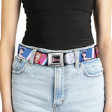 THE APOTHECARY DIARIES Title Logo Full Color Black/Red/White Seatbelt Belt - The Apothecary Diaries Gyokuyo and Lihua Pose Blocks White/Pink/Blue Webbing
