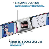 THE APOTHECARY DIARIES Title Logo Full Color Black/Red/White Seatbelt Belt - The Apothecary Diaries Gyokuyo and Lihua Pose Blocks White/Pink/Blue Webbing