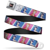 THE APOTHECARY DIARIES Title Logo Full Color Black/Red/White Seatbelt Belt - The Apothecary Diaries Gyokuyo and Lihua Pose Blocks White/Pink/Blue Webbing